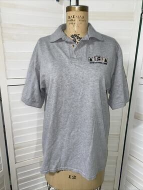 VTG Anvil Zion National Park Shirt Polo LRG Angels Landing Hiking Embroidered